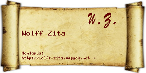 Wolff Zita névjegykártya